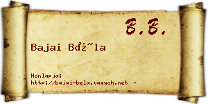 Bajai Béla névjegykártya